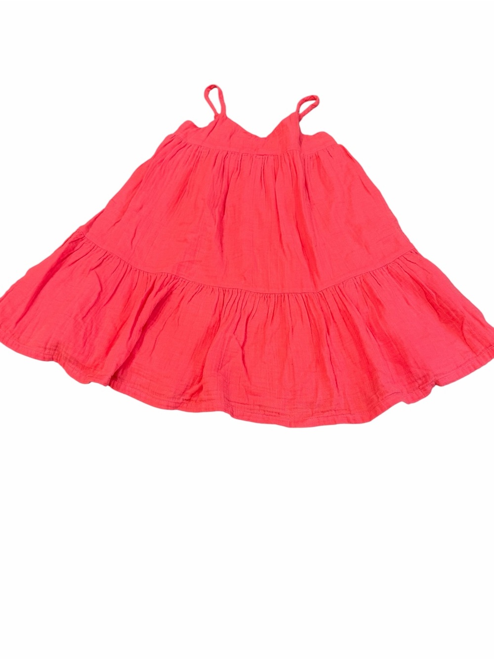 GAP, Girls Tiered Spaghetti Strap Dress - Coral Pink, Size S (6-8)